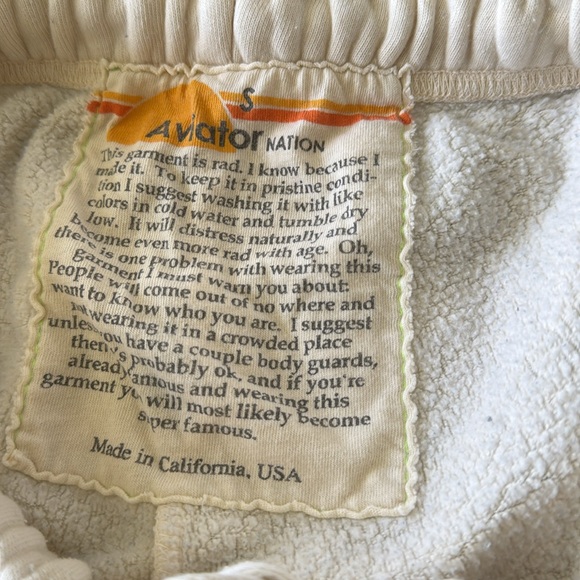 Aviator Nation  vintage white/ blue 5 stripe sweatpants SMALL - Picture 4 of 5